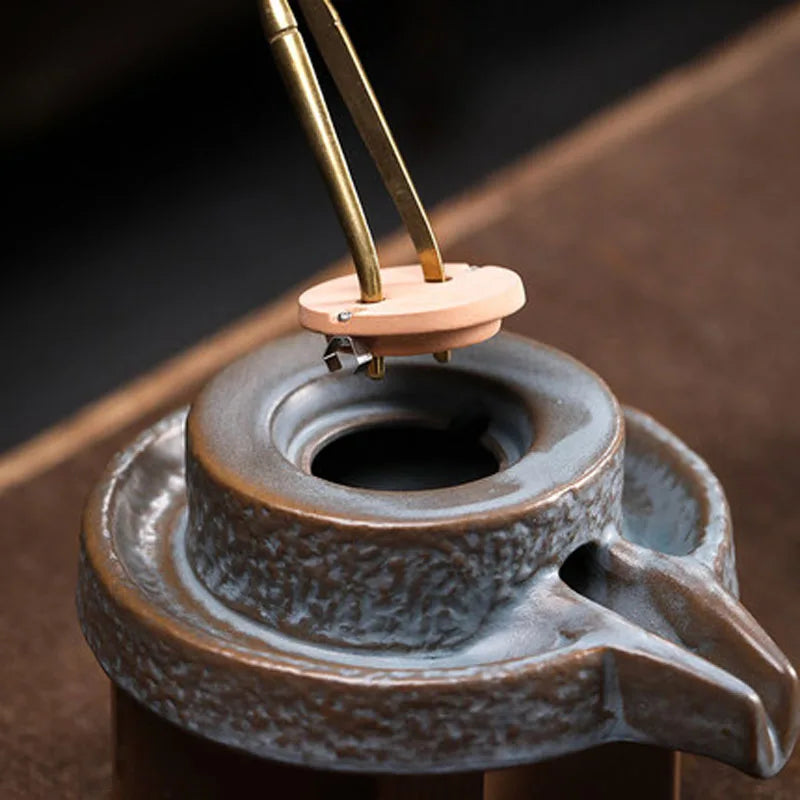 Service Automatic Stone-Mill Pottery Lazy Stone Grinding Tea Set Rotating Water Teapot Tea Maker For Ceremony Home Office Decor