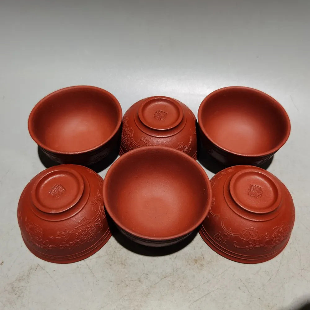 Set Chinese Yixing Zisha Clay Teapot  Bowl Plum Pot Wang Yinxian 400ml