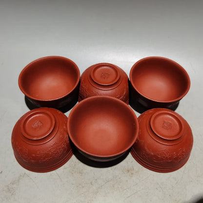 Set Chinese Yixing Zisha Clay Teapot  Bowl Plum Pot Wang Yinxian 400ml