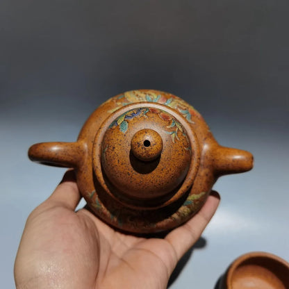 Set Chinese Yixing Zisha Clay Teapot  Duoqiu Pot Gu Jingzhou 380ml