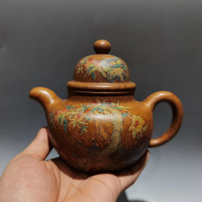 Set Chinese Yixing Zisha Clay Teapot  Duoqiu Pot Gu Jingzhou 380ml