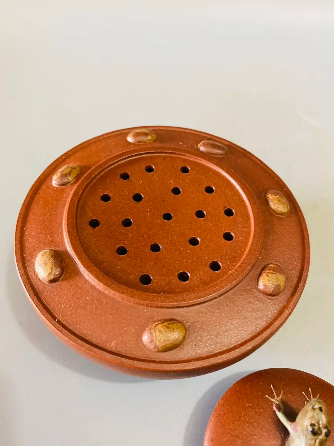 Set Chinese Yixing Zisha Clay Teapot  Frog Rain Fossil Pot  Jiang Rong
