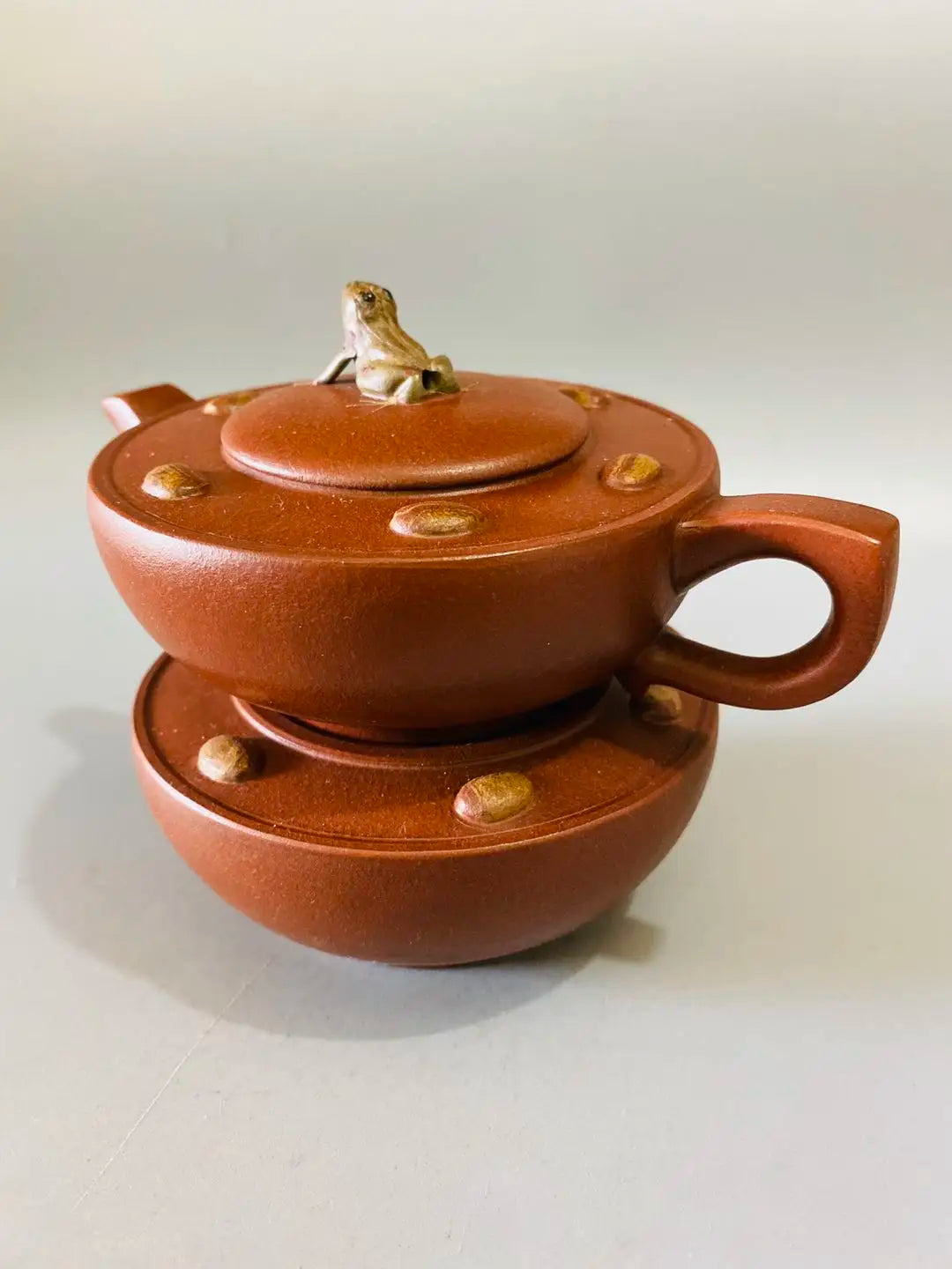 Set Chinese Yixing Zisha Clay Teapot  Frog Rain Fossil Pot  Jiang Rong