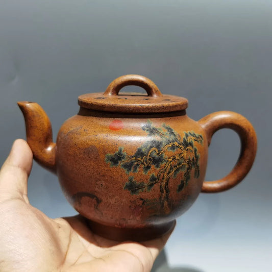Set Chinese Yixing Zisha Clay Teapot  Pan Pot Gu Jingzhou 480ml