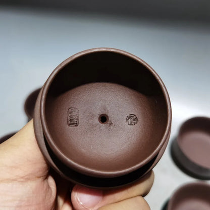 Set Chinese Yixing Zisha Clay Teapot  Sifang Pot  Gu Jingzhou 300ml