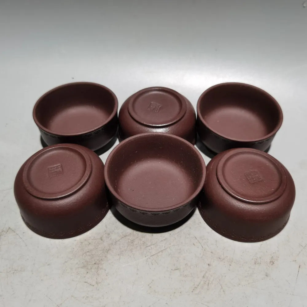 Set Chinese Yixing Zisha Clay Teapot  Sifang Pot  Gu Jingzhou 300ml
