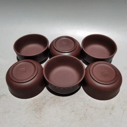 Set Chinese Yixing Zisha Clay Teapot  Sifang Pot  Gu Jingzhou 300ml