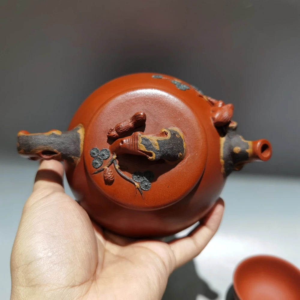 Set Chinese Yixing Zisha Clay Teapot  Stone Ladle Set Pot Jiang Rong 320ml