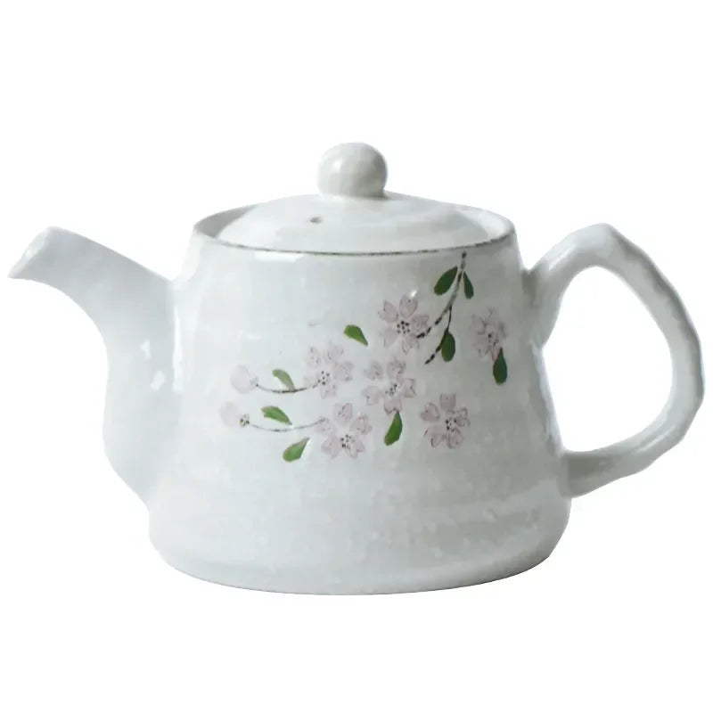 Set of Japanese Ceramic Sakura Tea Pot Tea Cup Water Cup Cherry Blossom Porcelain Kettle Teaware Set (5 cups+1 teapot)