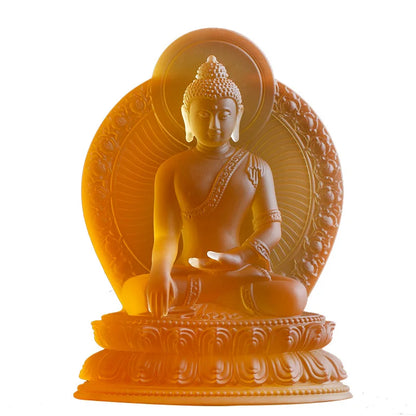 Seven Colors Coloured Glaze Medicine Buddha Seven Different Gestures Tathagata Buddha Statue Ornament