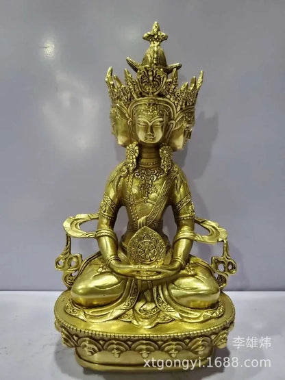 Seven-inch copper big sun Buddha statue Vairocana Buddha four-faced Buddha Tantric Buddha statue wholesale