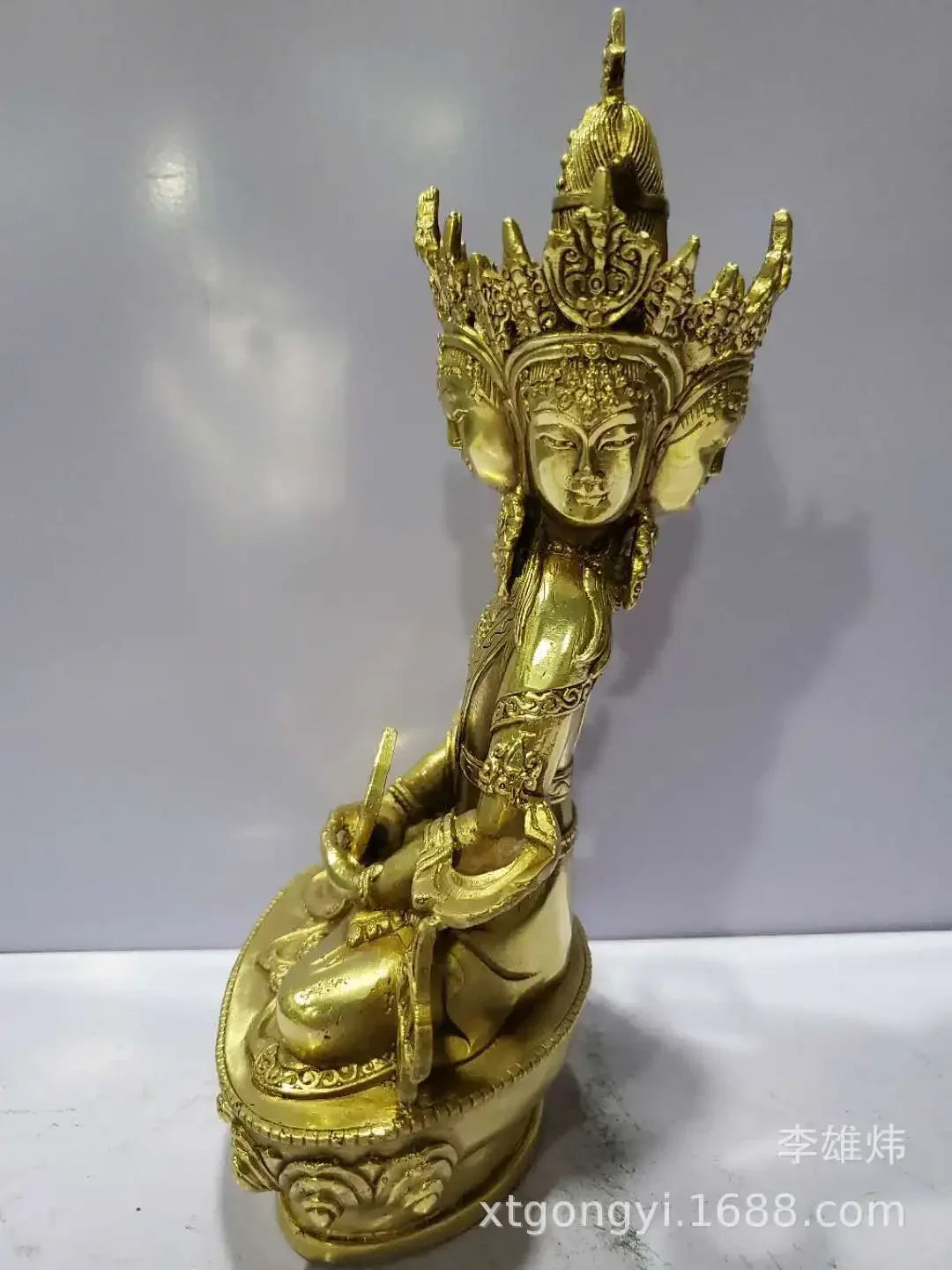 Seven-inch copper big sun Buddha statue Vairocana Buddha four-faced Buddha Tantric Buddha statue wholesale