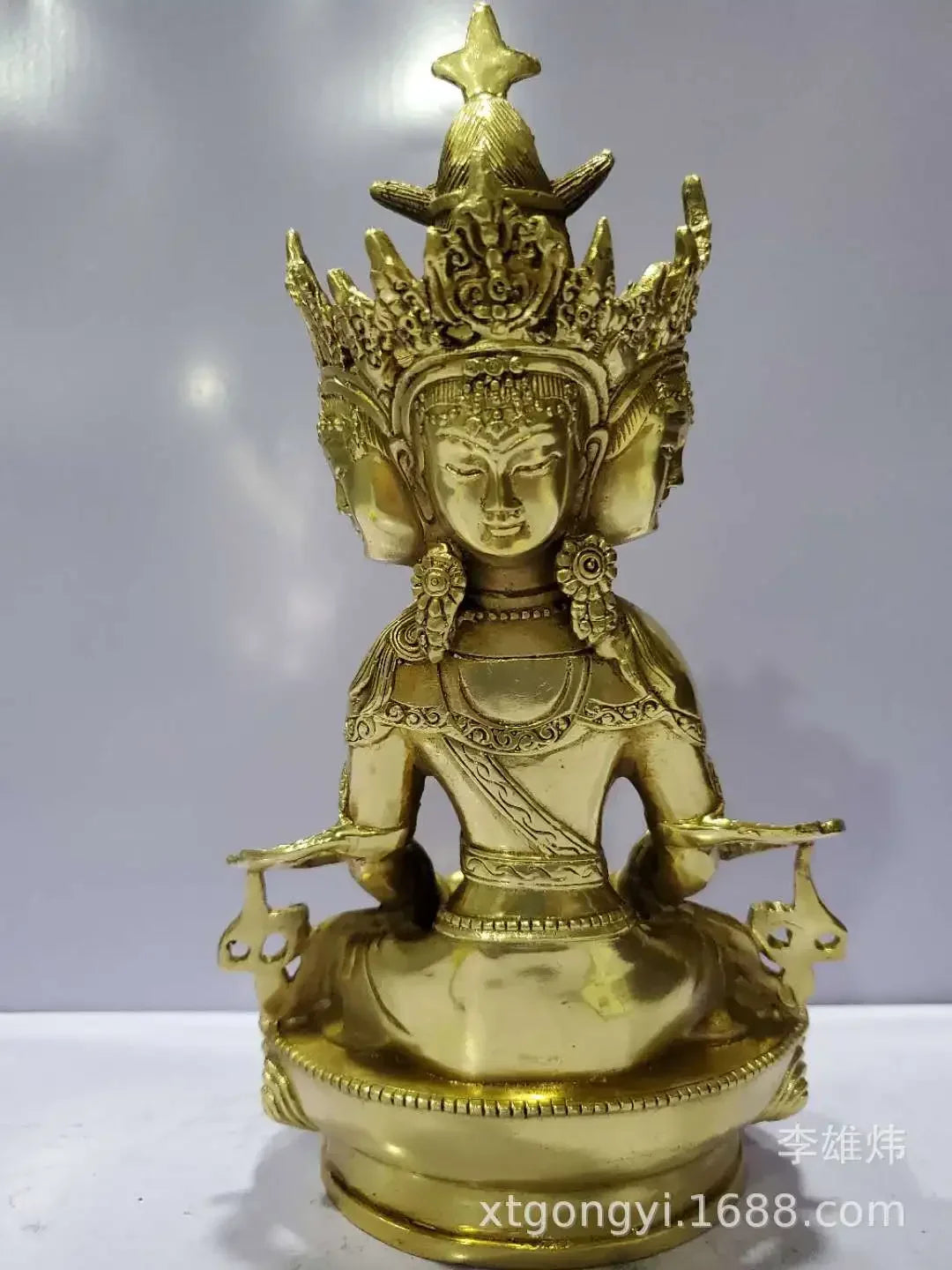 Seven-inch copper big sun Buddha statue Vairocana Buddha four-faced Buddha Tantric Buddha statue wholesale