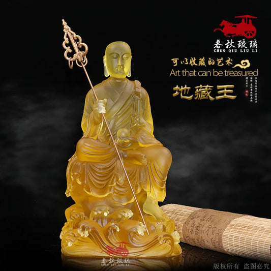 Seven treasured colored glaze Buddha statues of the Buddhist family Ksitigarbha Bodhisattva Home Furnishing Decorations