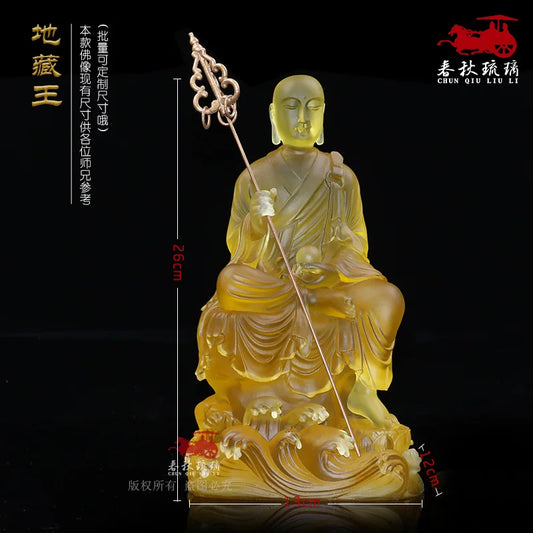 Seven treasured colored glaze Buddha statues of the Buddhist family Ksitigarbha Bodhisattva Home Furnishing Decorations
