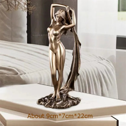 Sexy Bathroom Lady Statue Resin Nude Model Sculpture Body Art Girl Ornament Handicraft Bedroom Decor Valentine's Day Present