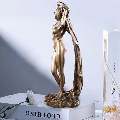 Sexy Bathroom Lady Statue Resin Nude Model Sculpture Body Art Girl Ornament Handicraft Bedroom Decor Valentine's Day Present