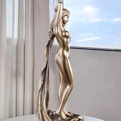 Sexy Bathroom Lady Statue Resin Nude Model Sculpture Body Art Girl Ornament Handicraft Bedroom Decor Valentine's Day Present