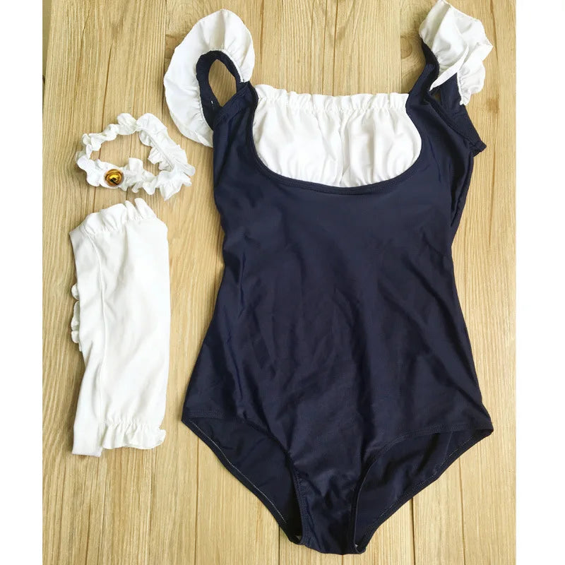 Sexy Maid Bodysuit Costume Women Girls Erotic Jumpsuits Backless Roleplay Lingerie Maid Cafe Uniform