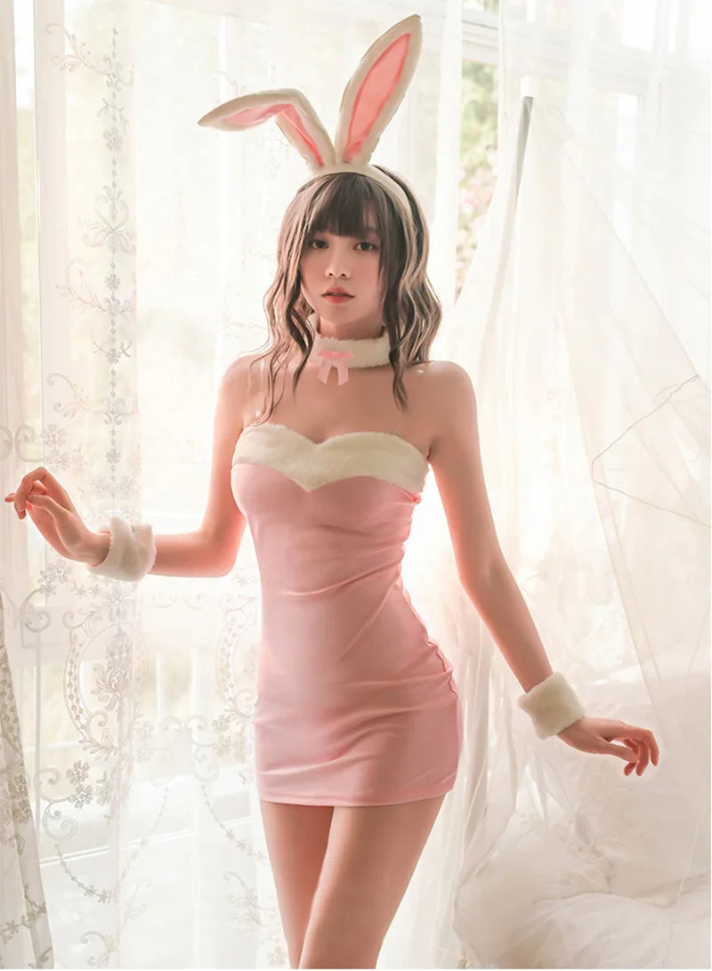 Sexy Women Cosplay Costumes Bunny Suit Girl Rabbit Uniform Sweet Roleplay Lingerie Bodysuit Halloween Clubwear