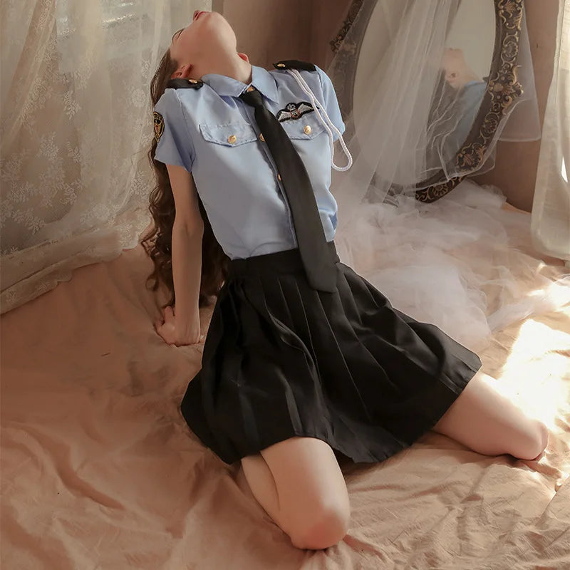 Sexy Women Police Uniform Costume Female Lingerie Set Role Play Outfit officer uniform