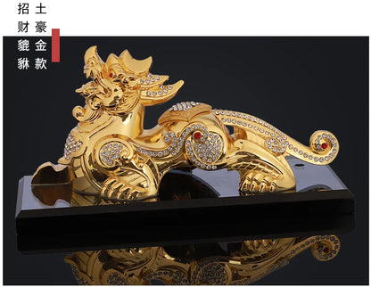 TOP COOL HOME OFFICE SHOP CAR TOP  Talisman Protection Money Drawing GOOD LUCK gold PI XIU Mythical dragon FENG SHUI statue