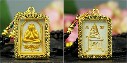 Southeast Asia Thailand Temple talisman bring wealth money GOOD LUCK BLESS safe health YAN MIAN FO God Buddha Pendant Amulet