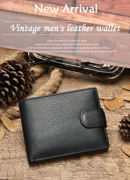 Genuine Men Wallets Cow Leather Solid Sample Style Zipper Purse Man Card Horders Famous Brand High Quality Male Wallet