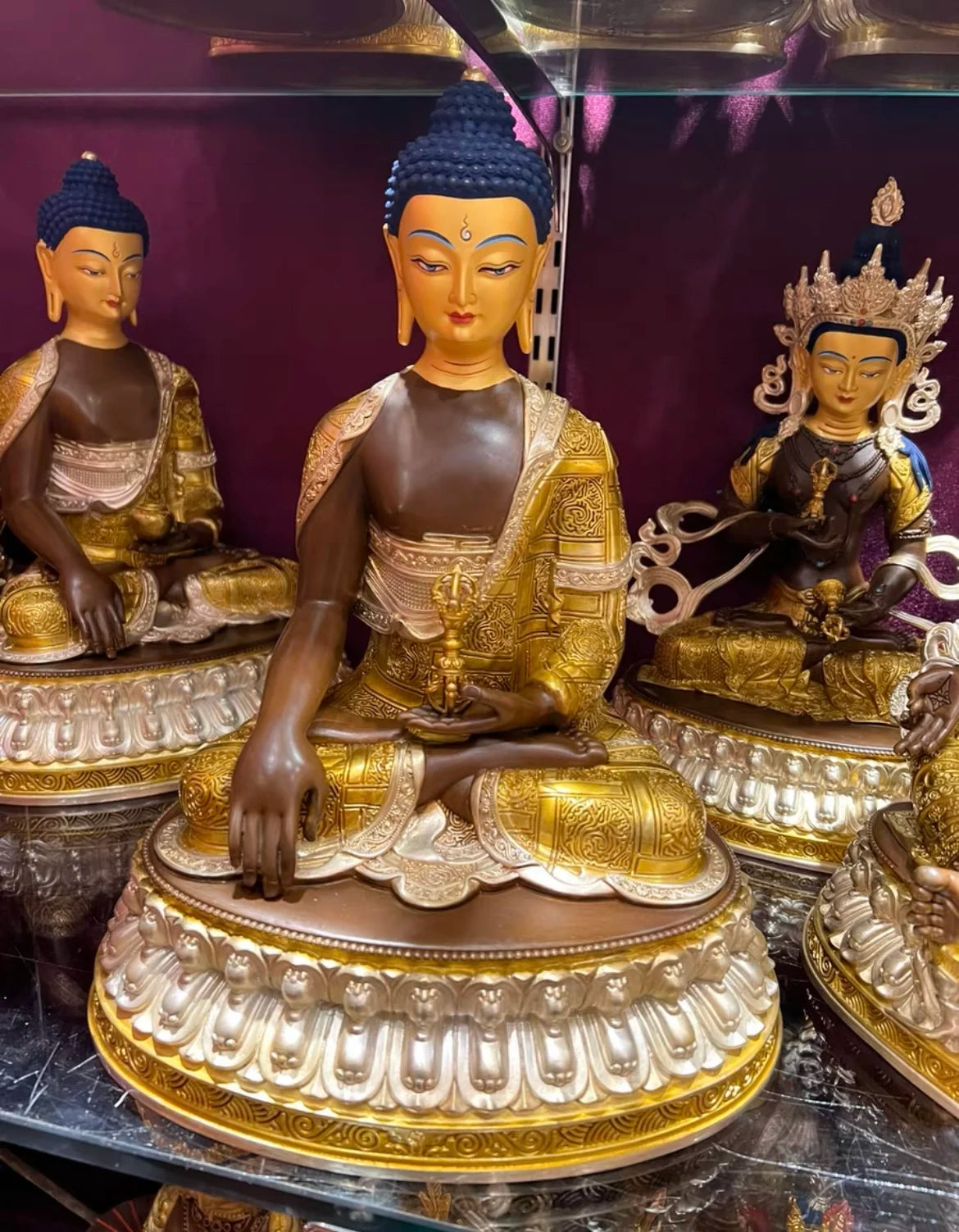 30cm large Wholesale Buddhist Item TOP GOOD gilding copper Amitabha Mitukpa Buddha statue HOME family protection worship Buddha