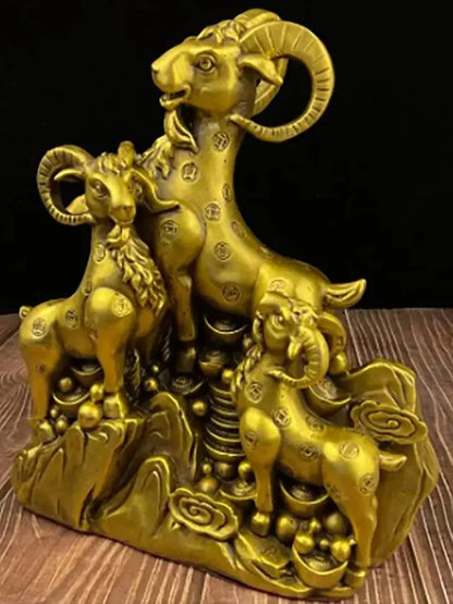 Pure copper Sanyang Kaitai sheep Ornaments
