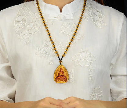 HOT SALE # Greco-Buddhist pocket travel efficacious bless Mascot Namo Amitabha Buddha HANDMADE Crystal Pendant Buddhist Amulet