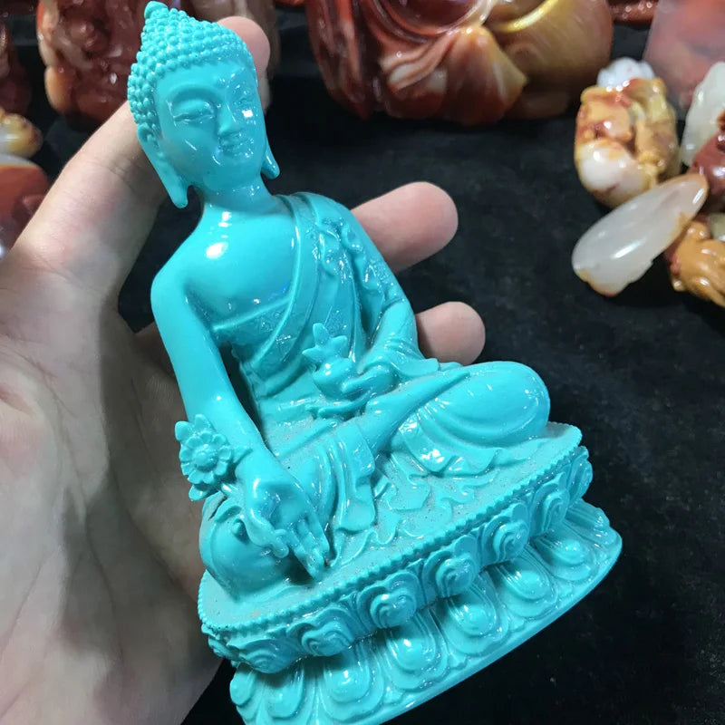 TOP GOOD  HOME family TOP efficacious Protection # Asia Tibetan Buddhism the Medicine Buddha Turquoise statue