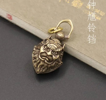 2PCS # GOOD Asia Geomantic Amulet TIAN SHI ZONG KUI Exorcise evil spirit Exorcism COPPER BELL Pendant all-powerful talisman