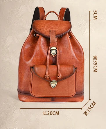 New Genuine Leather Backpacks Unisex Versatile Fashion Large Capacity Fashion Cowhide School Bag Vintage Luxury Travel Mochila