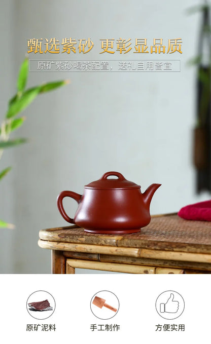 Yixing Purple Sand Pot, Famous Hand-painted Plum Blossom Ore Dahongpao Kung-Fu Teaware Purple Clay Drinkware for Puer Green