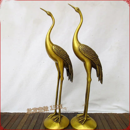 TOP COOL  HOME Temple SHOP  Money Drawing GOOD LUCK Mascot # Taoism Buddhism GOD Red-crowned crane FENG SHUI Brass statue