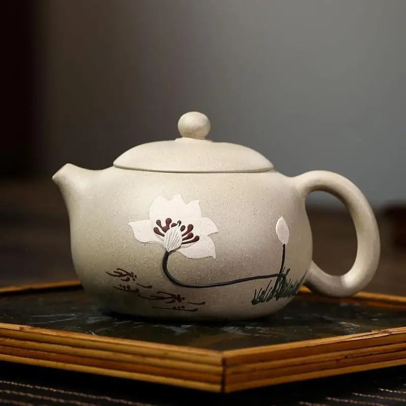 Zisha Teapot Yixing Handmade Pot, Kung-Fu Teaware, Purple Clay Drinkware for Puer Green Black Chinese Tea, Duan Mud Xishi