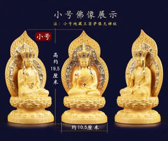 GOOD  Greco-Buddhist HOME OFFICE efficacious Protection # Southeast Asia GOLDEN ksitigarbha king Buddha statue-FREE SHIP