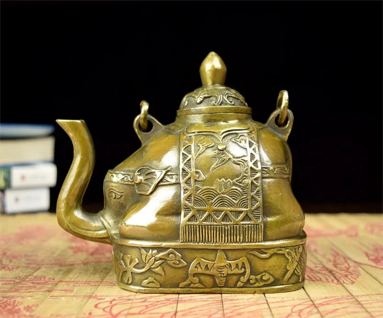 Seni Dekorasi Kerajinan Pot Tembaga Sebagai Ornamen Zhaocai Ornamen Kuningan Kecil Gajah Ornamen Kerajinan Tua Antik Lainnya P