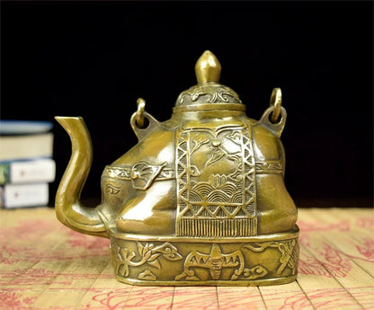 Seni Dekorasi Kerajinan Pot Tembaga Sebagai Ornamen Zhaocai Ornamen Kuningan Kecil Gajah Ornamen Kerajinan Tua Antik Lainnya P