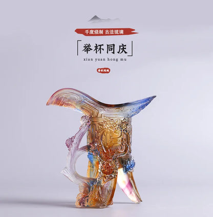 Coloured glaze handicrafts toast vintage wine bottle ornament opening gift event celebration gifts