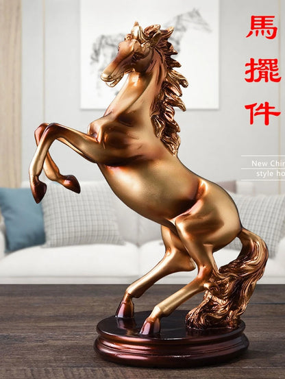 large HOME office Company hall lobby talisman business Success bring wealth Money Gook Luck horse FENG SHUI Mascot Statue