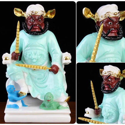 Asia HOME family protection Exorcism Exorcise evil spirit good luck TIAN SHI GOD ZHONG KUI FENG SHUI jade carving statue