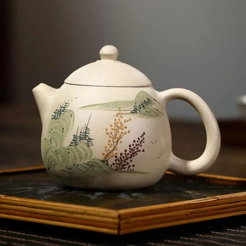 Handmade Yixing Handmade Teapot, Raw Ore, White Section, Mud Mountain Water, Dragon Egg , Kung-Fu Teaware, Purple Clay Drin