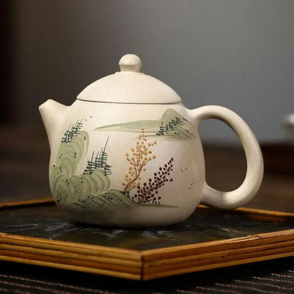 Handmade Yixing Handmade Teapot, Raw Ore, White Section, Mud Mountain Water, Dragon Egg , Kung-Fu Teaware, Purple Clay Drin