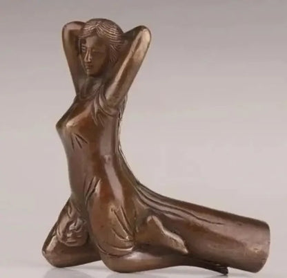 WALKING STICK CANE HEAD BRONZE CASTING WOMAN STATUE ACCESSORIES COLLECTABLE