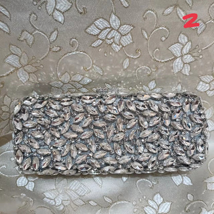 Woman Silver Hollow Out Diamond Clutch Elegant Dinner Cocktail Evening Purse Wedding Bridal Rhinestone Bag Party Crystal Handbag