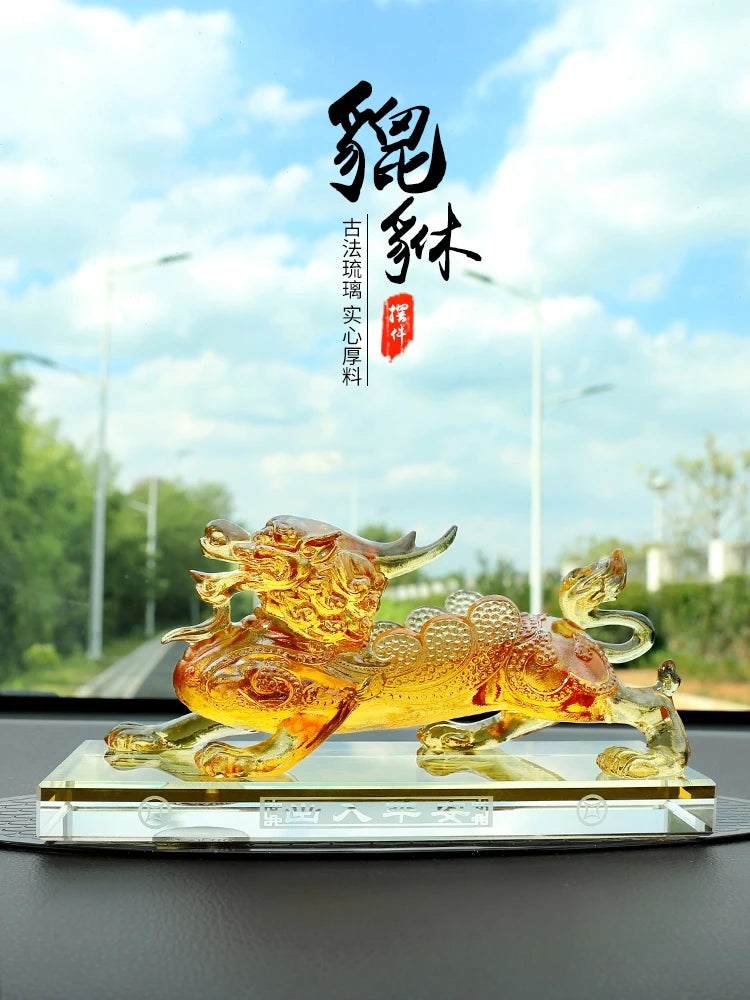 GOOD HOME OFFICE Company SHOP CAR TOP Efficacious Money Drawing thriving business Lucky Dragon PIXIU FENG SHUI CRYSTAL statue