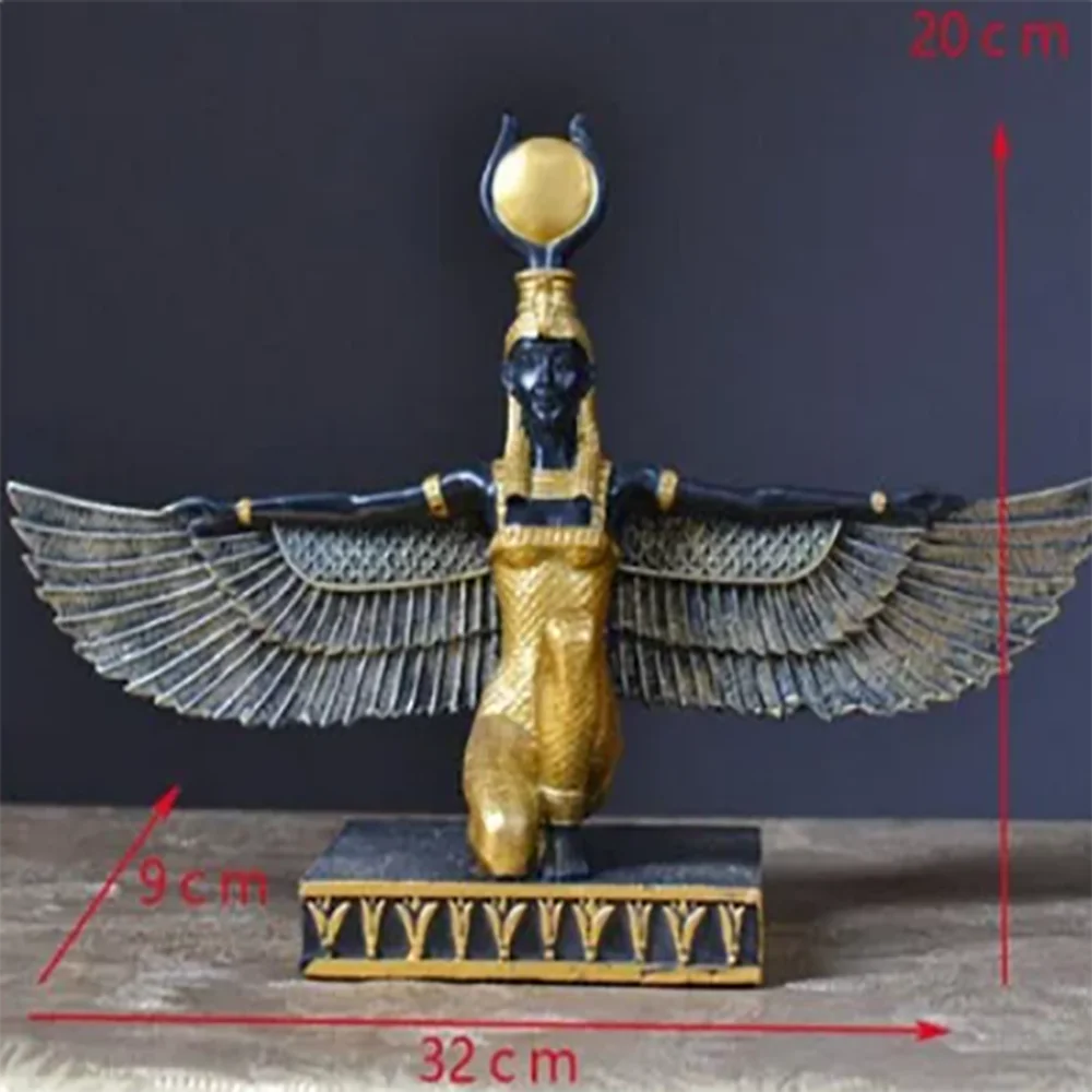 Patung kerajinan & Seni RESIN lapisan tembaga gilingan kehidupan dewi mitologi Mesir dekorasi gaya Mesir kuno rumah kreatif