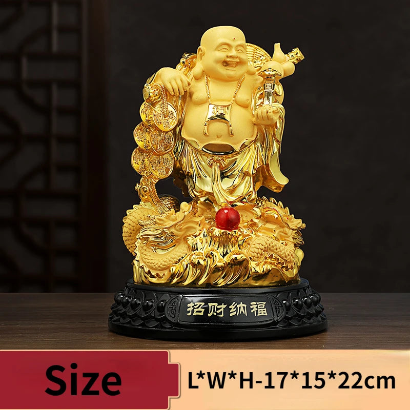 Shajin Maitreya Buddha Avalokitesvara Bodhisattva Martial God of Wealth Buddha Statue WealthFeng Shui Decoration Crafts